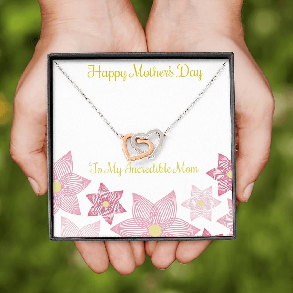 Mothers Day Gift Incredible Mom Inseparable Necklace Pendant 18k Rose Gold Finish 16”-Express Your Love Gifts