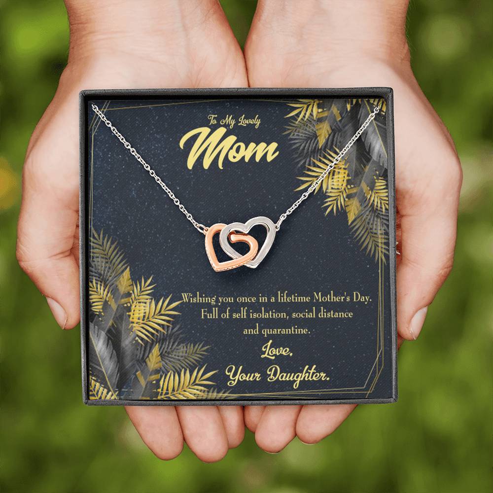 Mother's Day Daughter To Mom Inseparable Love Pendant 18k Rose Gold Finish 16” Mom Necklace-Express Your Love Gifts