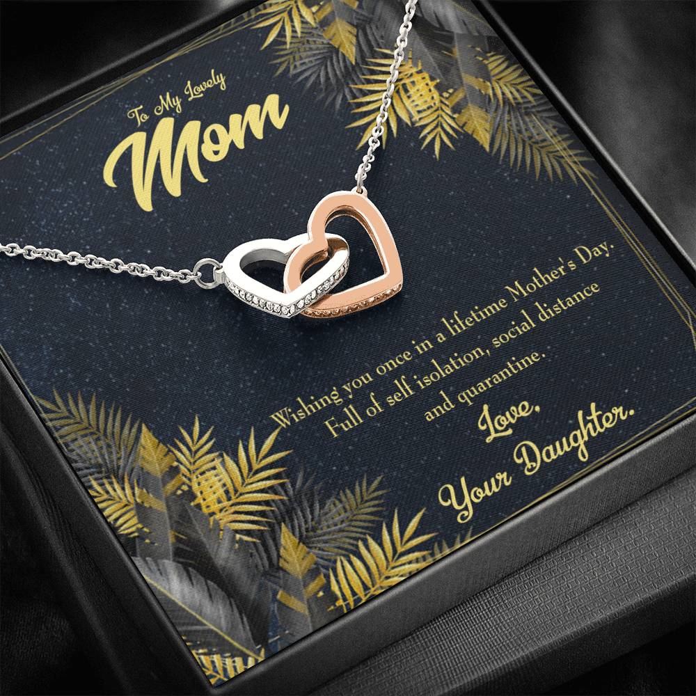 Mother's Day Daughter To Mom Inseparable Love Pendant 18k Rose Gold Finish 16” Mom Necklace-Express Your Love Gifts