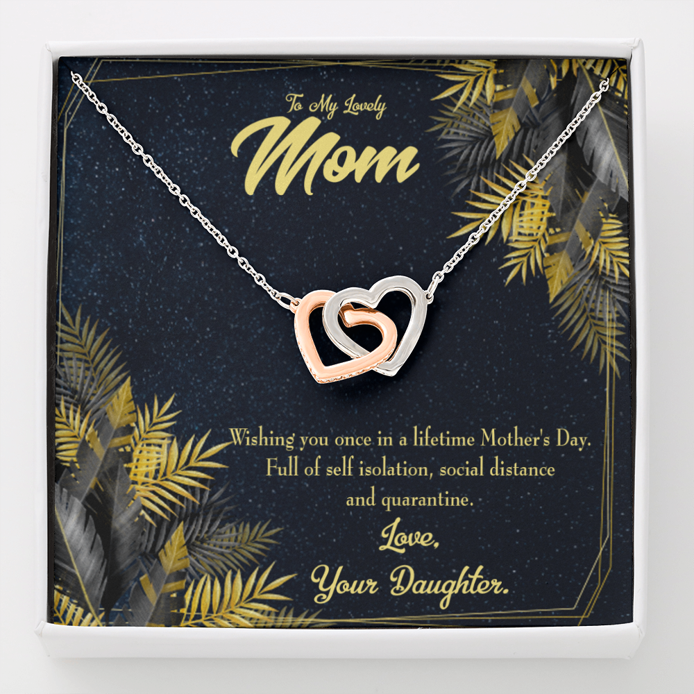 Mother's Day Daughter To Mom Inseparable Love Pendant 18k Rose Gold Finish 16” Mom Necklace-Express Your Love Gifts