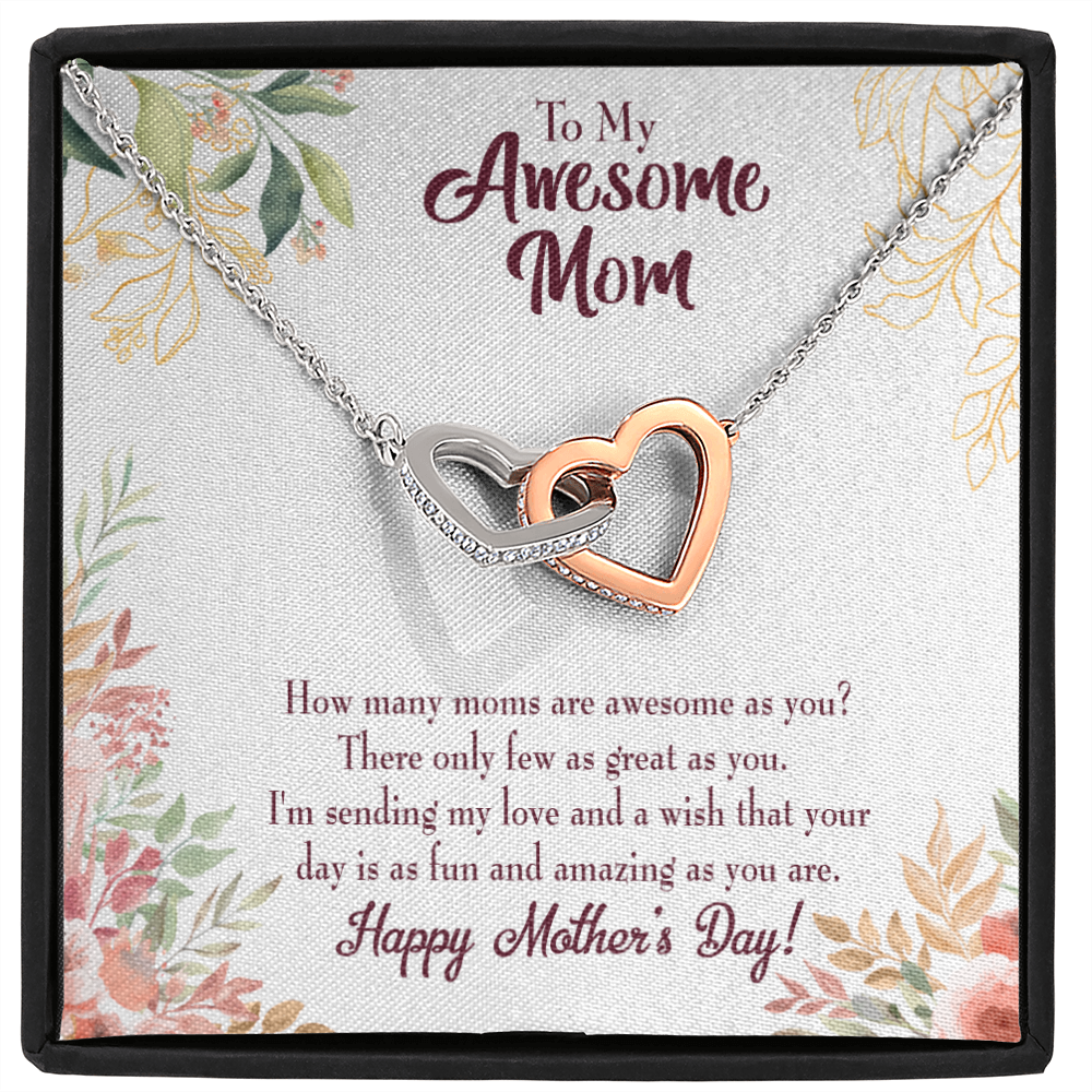 Mother's Day Mother Necklace Awesome Mom Inseparable Love Pendant Keepsake Card-Express Your Love Gifts