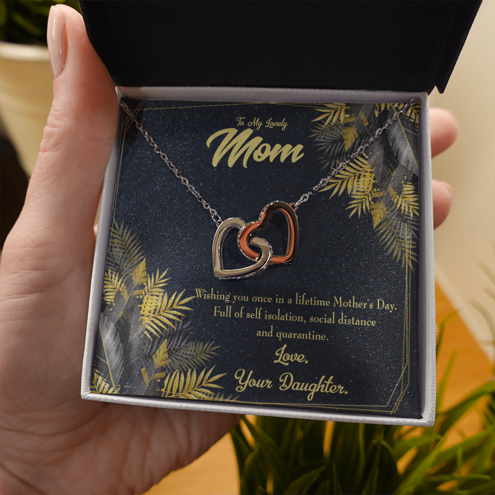 Mother's Day Daughter To Mom Inseparable Love Pendant 18k Rose Gold Finish 16” Mom Necklace-Express Your Love Gifts