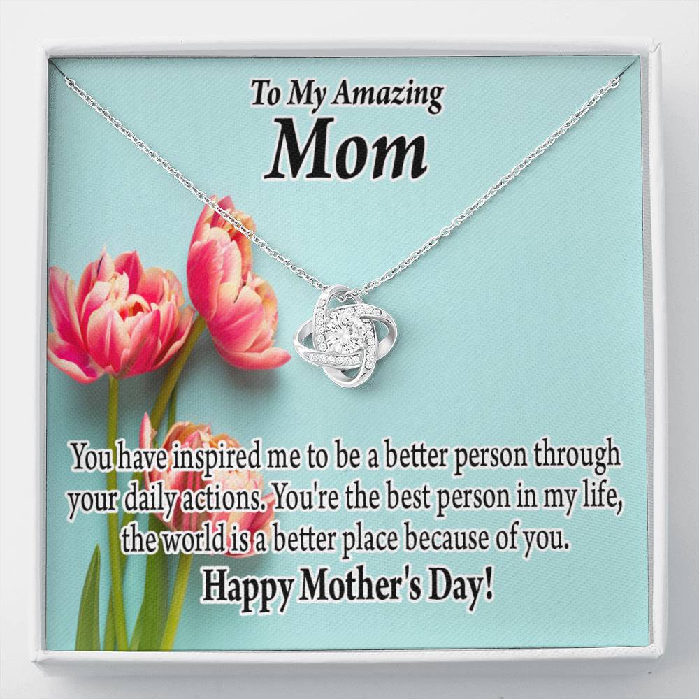 Happy Mother'S Day You Make The World Better Love Knot Message Card From Son Daughter Gift Anniversary Birthday Graduation Mothers Day-Express Your Love Gifts