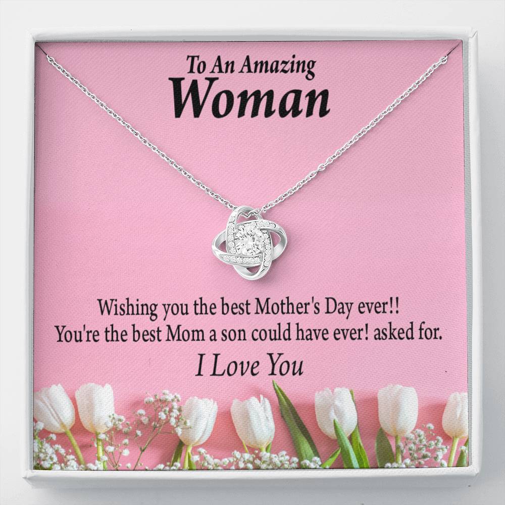 Best Mother'S Day From Son Love Knot Message Card From Son Daughter Gift Anniversary Birthday Graduation Mothers Day-Express Your Love Gifts