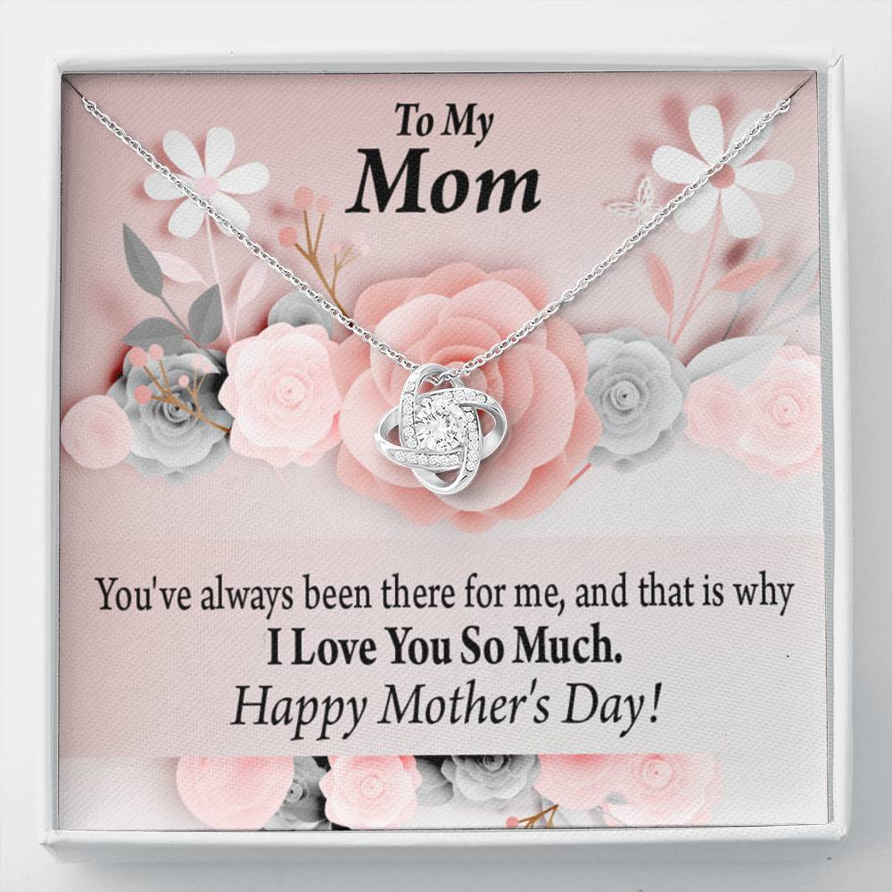 To Mom Always There For Me Mother'S Day Love Knot Message Card From Son Daughter Gift Anniversary Birthday Graduation Mothers Day-Express Your Love Gifts