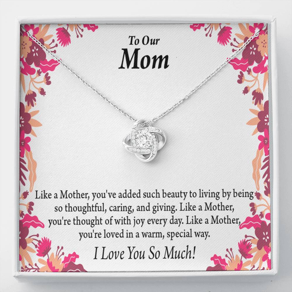 Like A Mother Love Knot Message Card From Son Daughter Gift Anniversary Birthday Graduation-Express Your Love Gifts