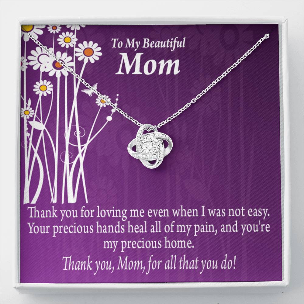 To Mom Thank You Love Knot Message Card From Son Daughter Gift Anniversary Birthday Graduation-Express Your Love Gifts