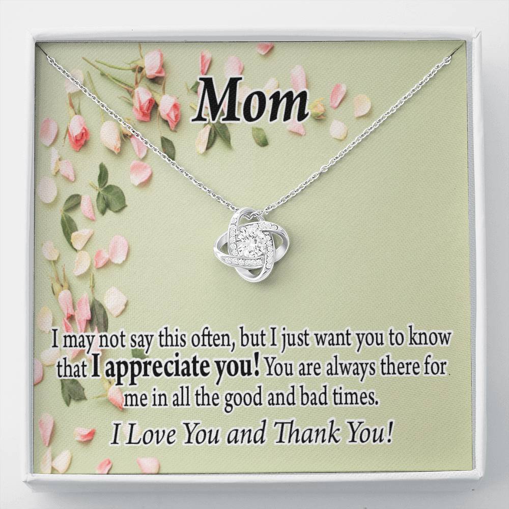 To Mom Appreciate You Love Knot Message Card From Son Daughter Gift Anniversary Birthday Graduation Mothers Day-Express Your Love Gifts