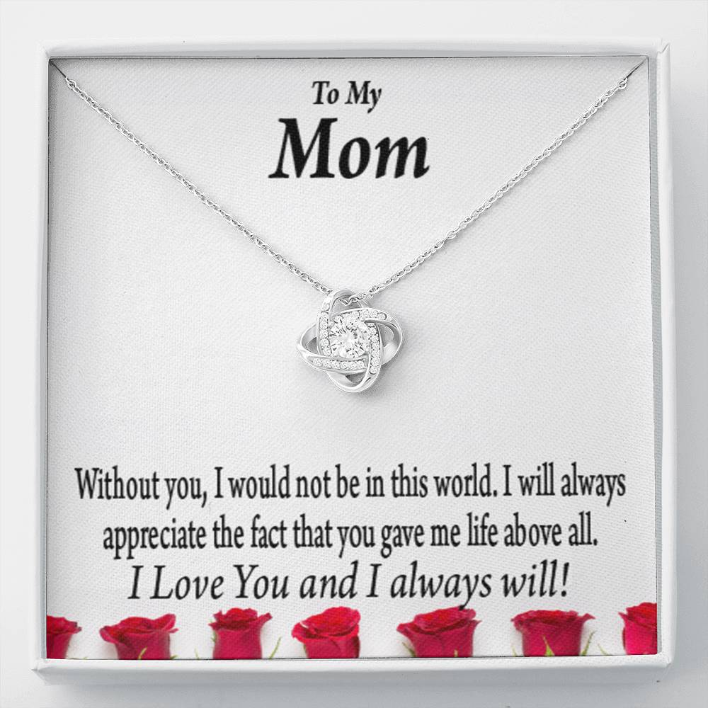 Mom I Appeciate You Love Knot Message Card From Son Daughter Gift Anniversary Birthday Graduation Mothers Day-Express Your Love Gifts