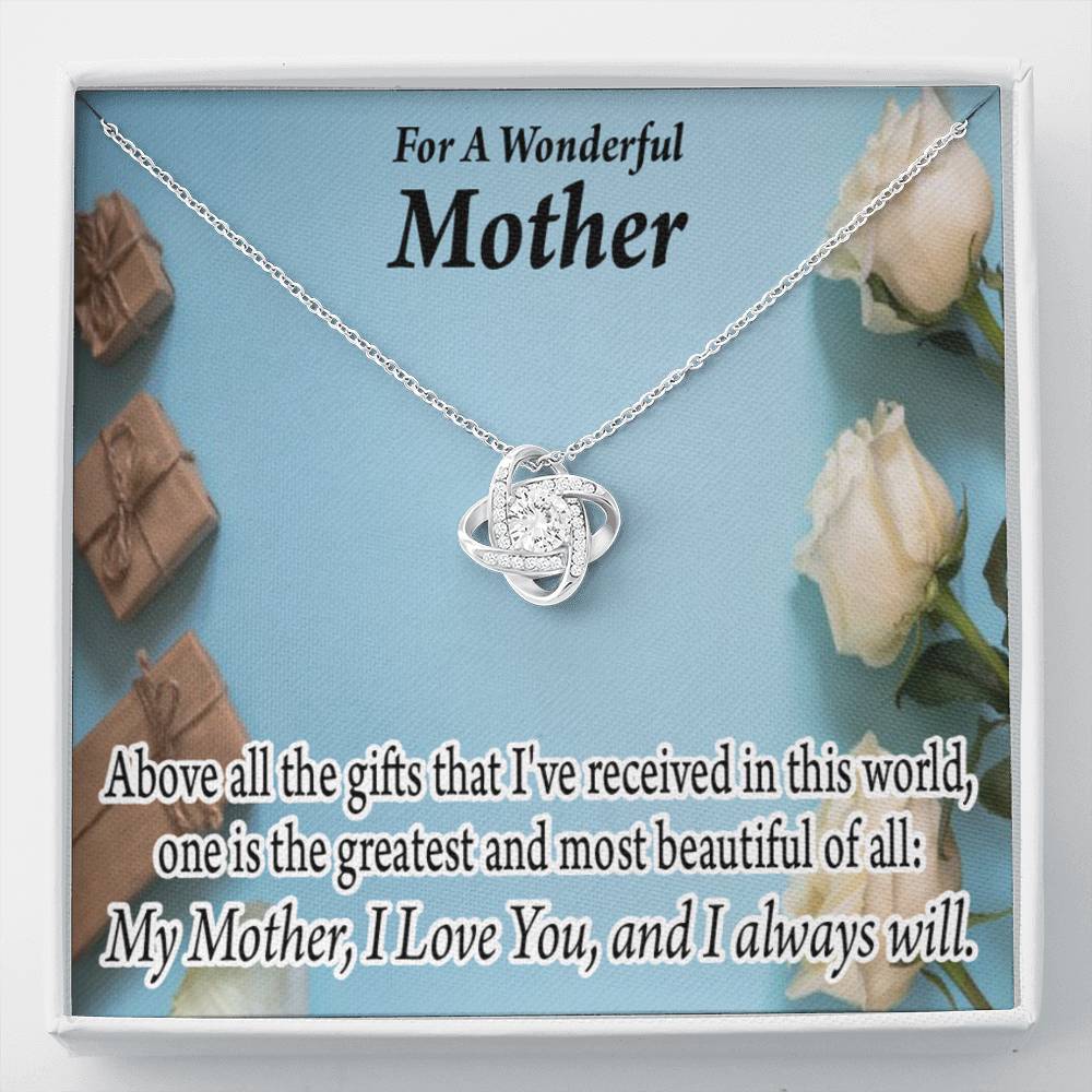 Mother Greatest Gift Love Knot Message Card From Son Daughter Gift Anniversary Birthday Graduation Mothers Day-Express Your Love Gifts