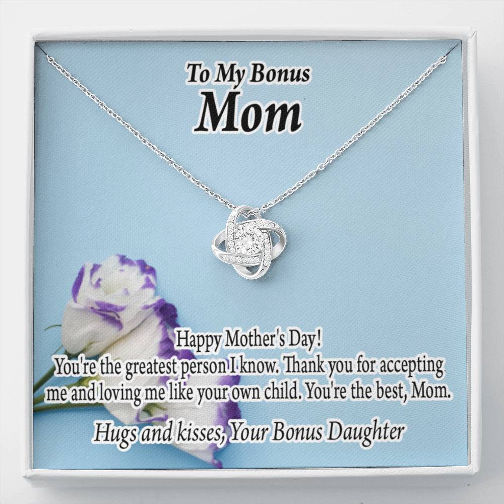 Bonus Mom Happy Mother'S Day Love Knot Necklace Pendant Message Card-Express Your Love Gifts