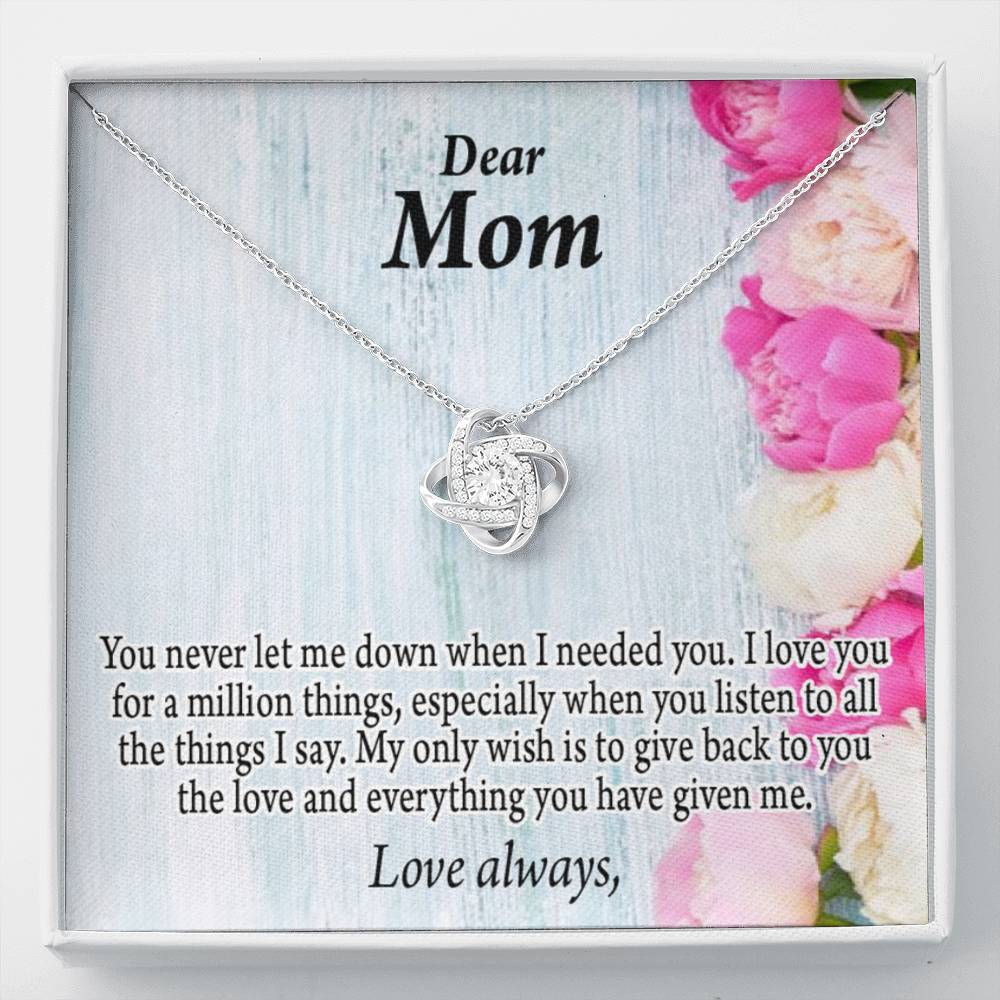 You Never Let Me Down Love Knot Pendant Pendant Message Card-Express Your Love Gifts
