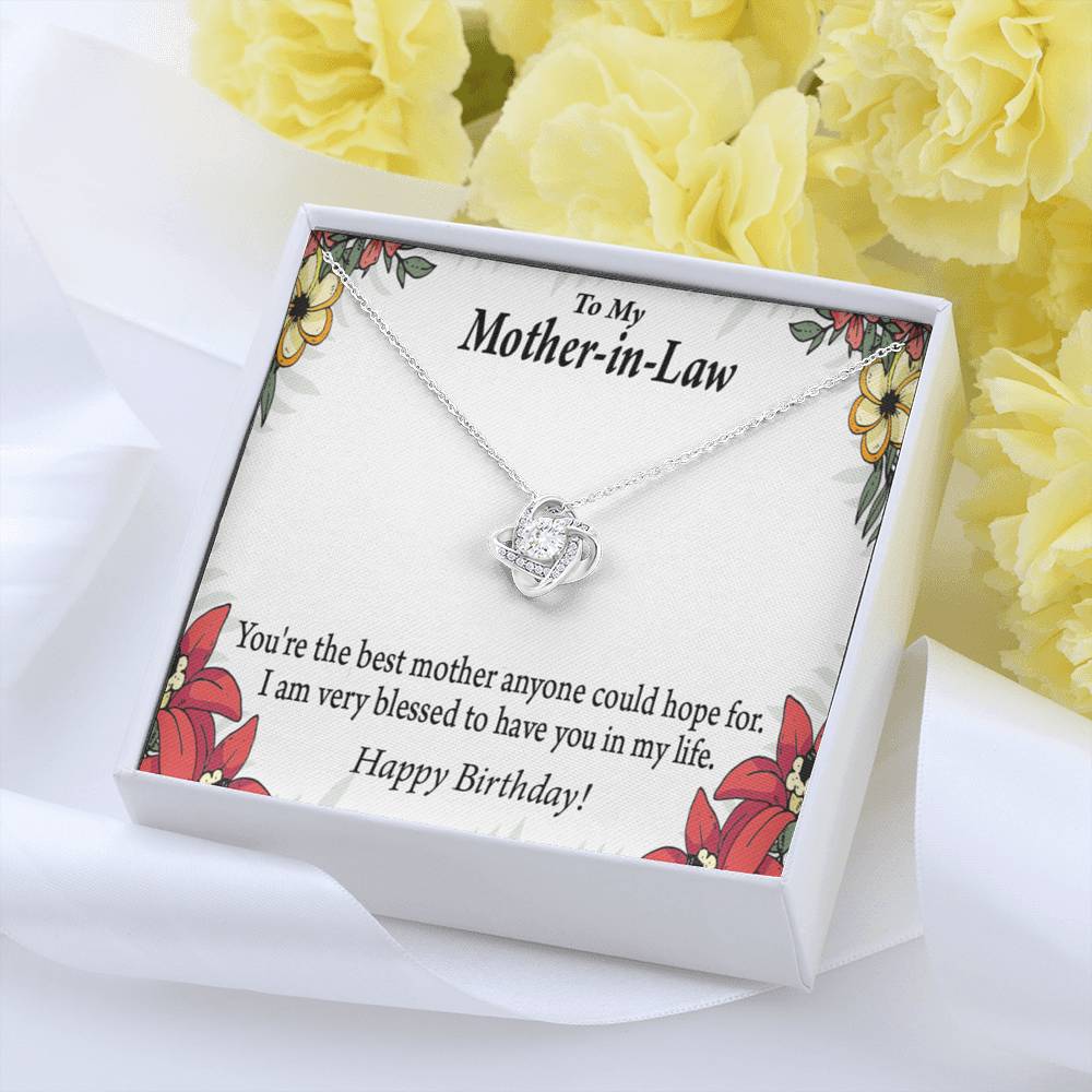 Happy Birthday Mother-In Law Love Knot Message Card From Son Daughter Gift Anniversary Birthday Graduation-Express Your Love Gifts