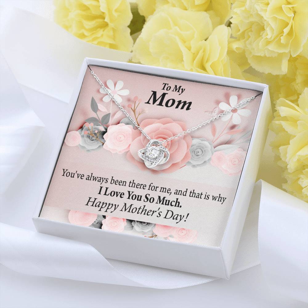 To Mom Always There For Me Mother'S Day Love Knot Message Card From Son Daughter Gift Anniversary Birthday Graduation Mothers Day-Express Your Love Gifts