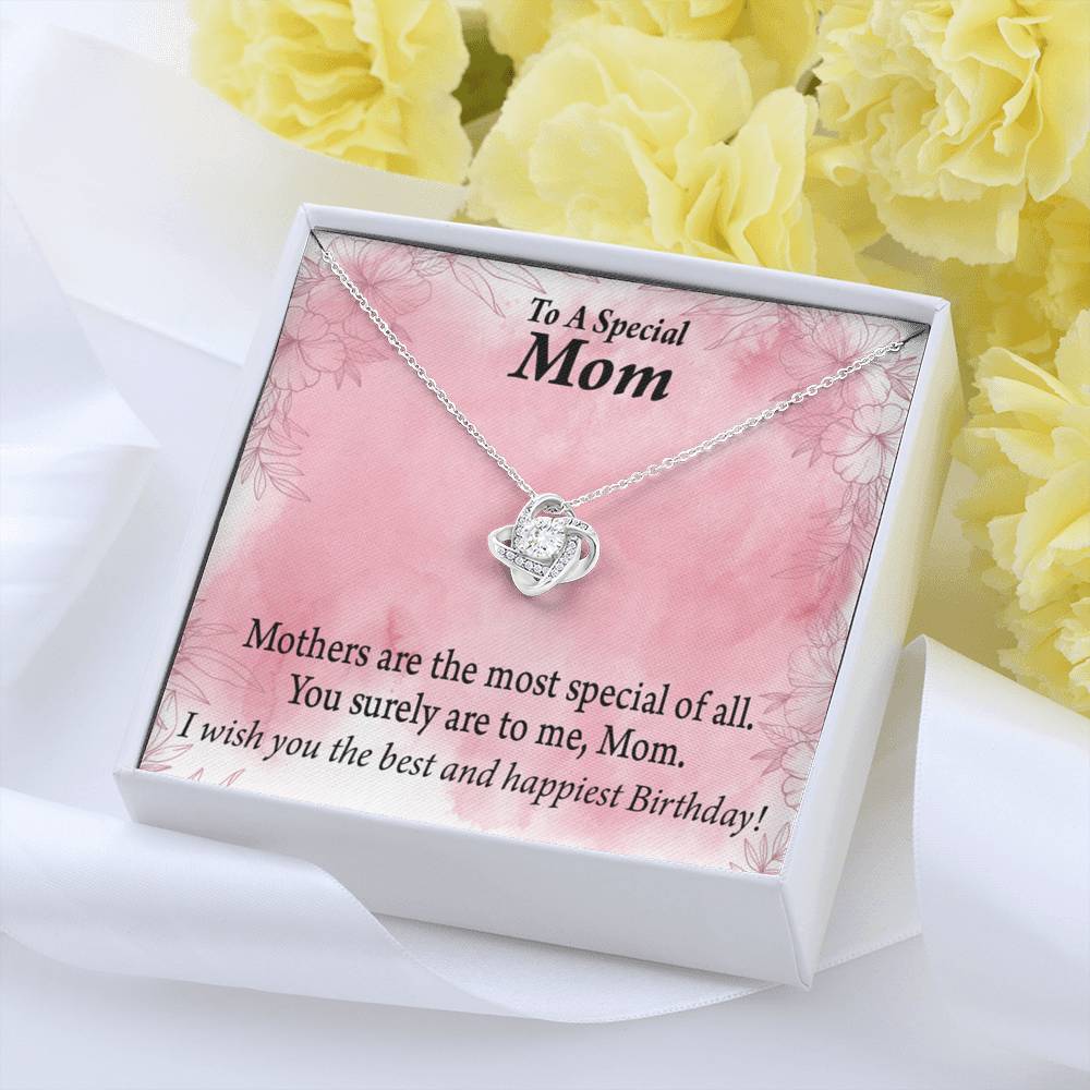 To Mom Special Birthday Love Knot Message Card From Son Daughter Gift Anniversary Birthday Graduation-Express Your Love Gifts