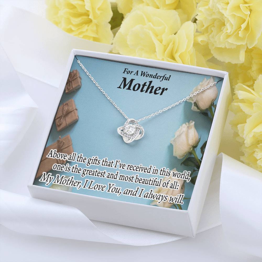Mother Greatest Gift Love Knot Message Card From Son Daughter Gift Anniversary Birthday Graduation Mothers Day-Express Your Love Gifts