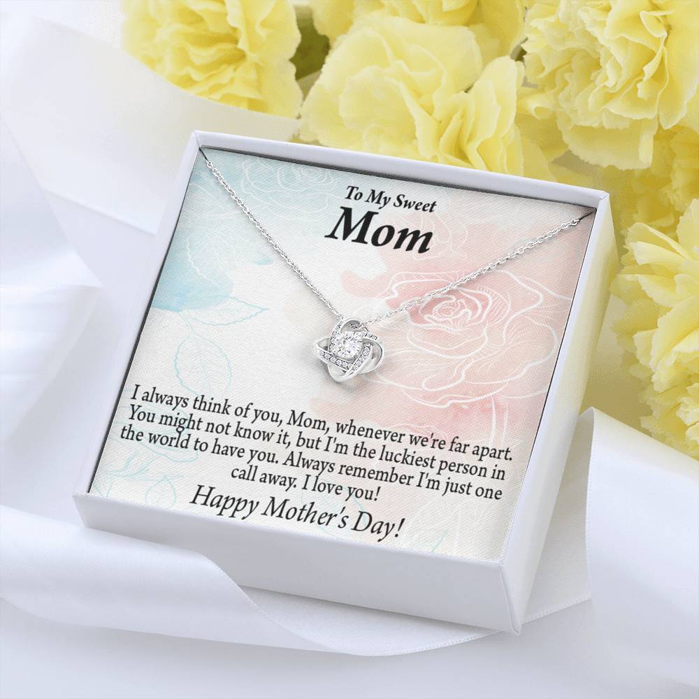 Thinking Of You Happy Mother'S Day Love Knot Message Card From Son Daughter-Express Your Love Gifts