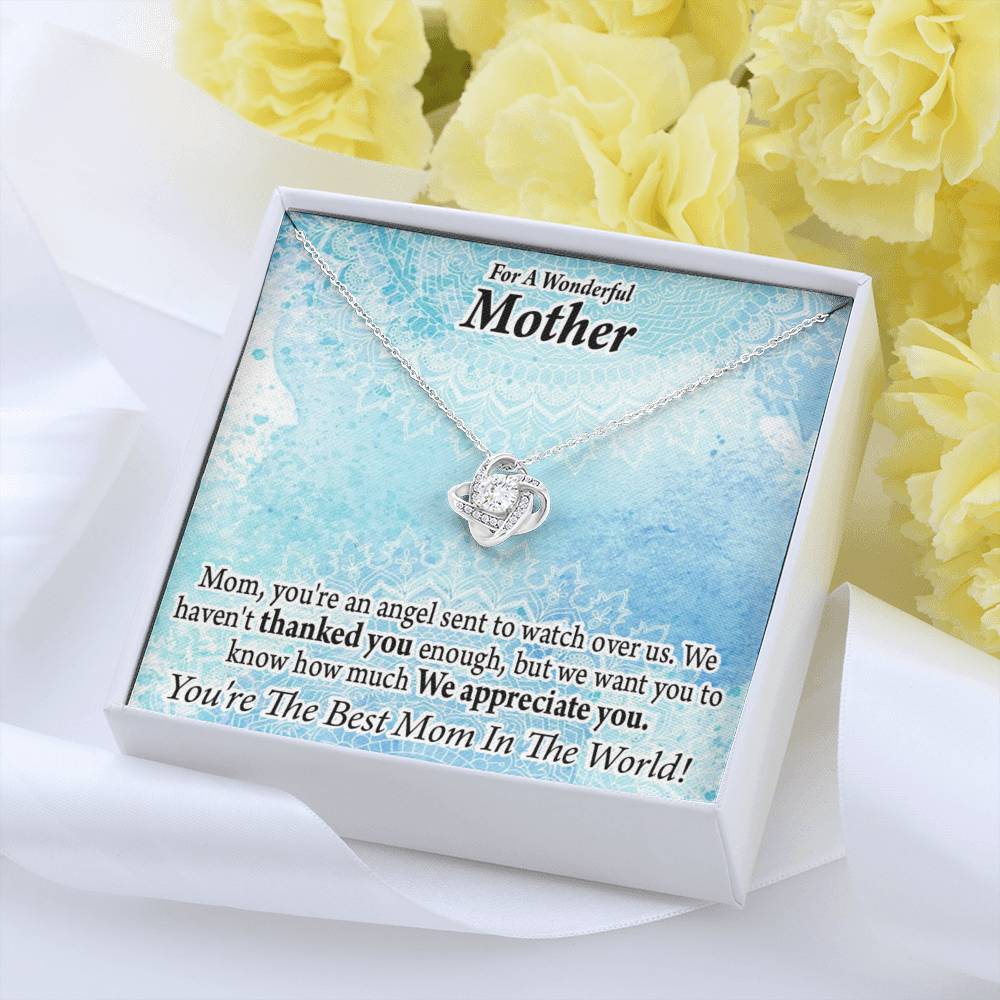To Mom You'Re An Angel Love Knot Message Card From Son Daughter Gift Anniversary Birthday Graduation Mothers Day-Express Your Love Gifts