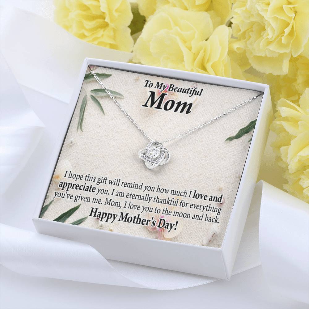 To Mom Mother Bonus Mom Grandmom Showing You How Much I Love You Love Knot Message Card From Son Daughter Gift Anniversary Birthday Graduation Mothers Day-Express Your Love Gifts