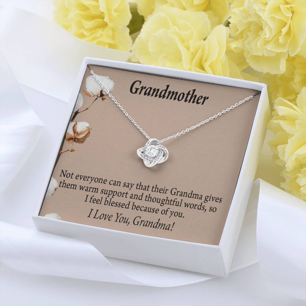 Grandmother Necklace I'm Blessed Love Knot Message Card From Son Daughter Gift Anniversary Birthday Graduation Mothers Day-Express Your Love Gifts