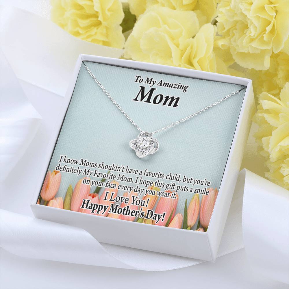 To Mom My Favorite Love Knot Message Card From Son Daughter Gift Anniversary Birthday Graduation Mothers Day-Express Your Love Gifts