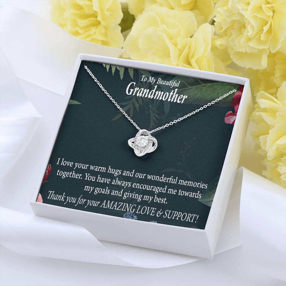 Grandmother Necklace Mothers Day From Grandson Love Knot Message Card-Express Your Love Gifts