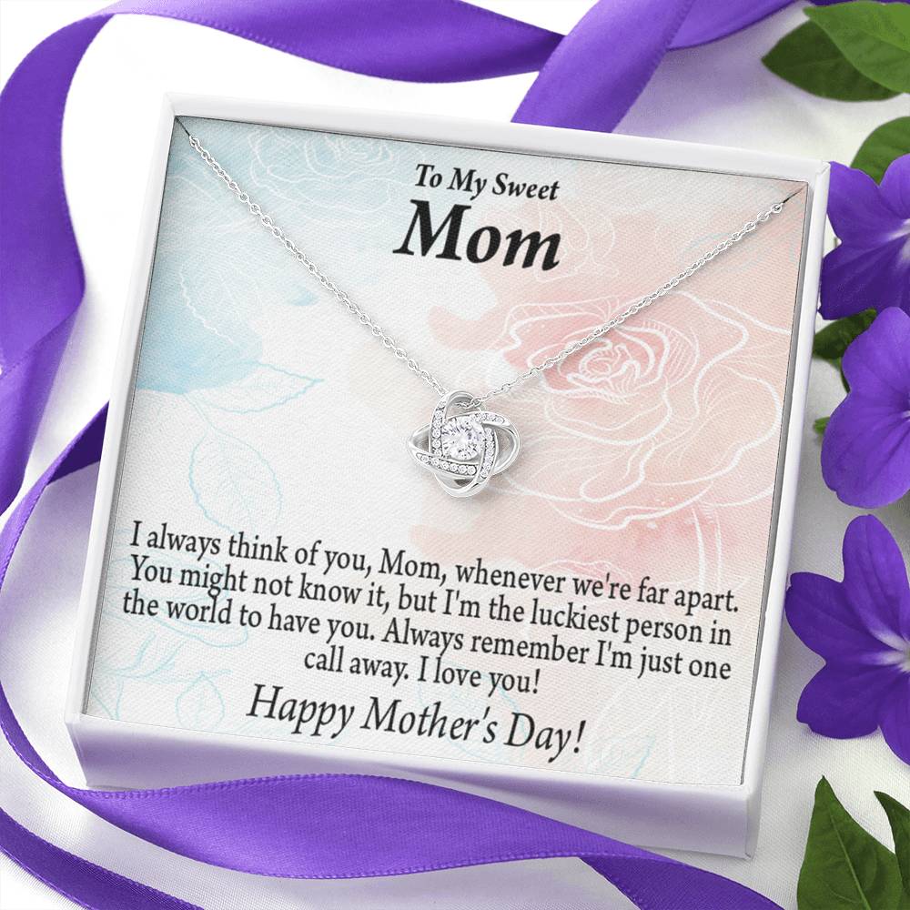 Thinking Of You Happy Mother'S Day Love Knot Message Card From Son Daughter-Express Your Love Gifts