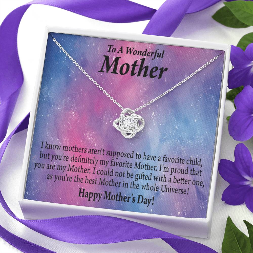 Best Mom In The Universe Happy Mother'S Day! Love Knot Message Card From Son Daughter Gift Anniversary Birthday Graduation Mothers Day-Express Your Love Gifts