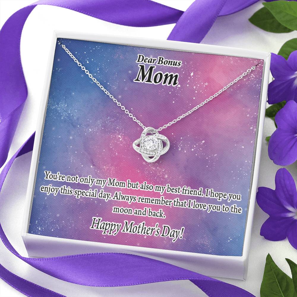 Bonus Mom Bestfriend Happy Mother'S Day Love Knot Message Card From Son Daughter Gift Anniversary Birthday Graduation Mothers Day-Express Your Love Gifts