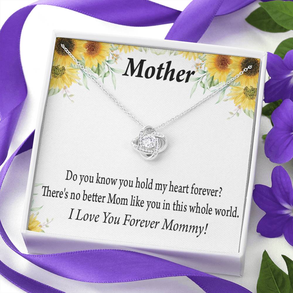 To Mom You Hold My Heart Love Knot Message Card From Son Daughter Gift Anniversary Birthday Graduation-Express Your Love Gifts