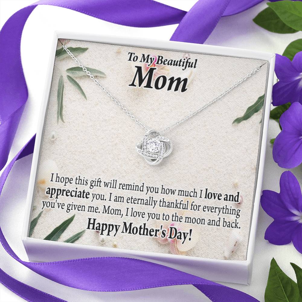 To Mom Mother Bonus Mom Grandmom Showing You How Much I Love You Love Knot Message Card From Son Daughter Gift Anniversary Birthday Graduation Mothers Day-Express Your Love Gifts