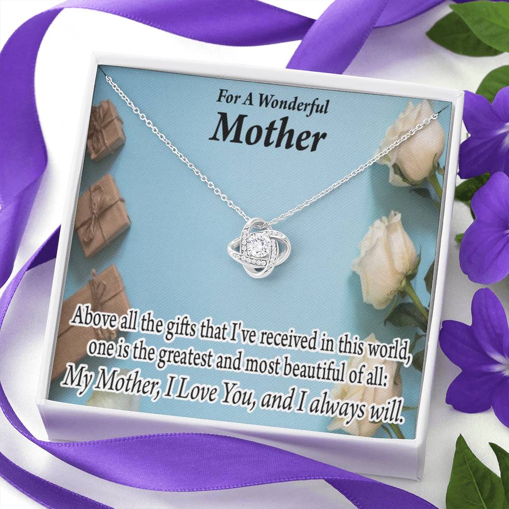 Mother Greatest Gift Love Knot Message Card From Son Daughter Gift Anniversary Birthday Graduation Mothers Day-Express Your Love Gifts