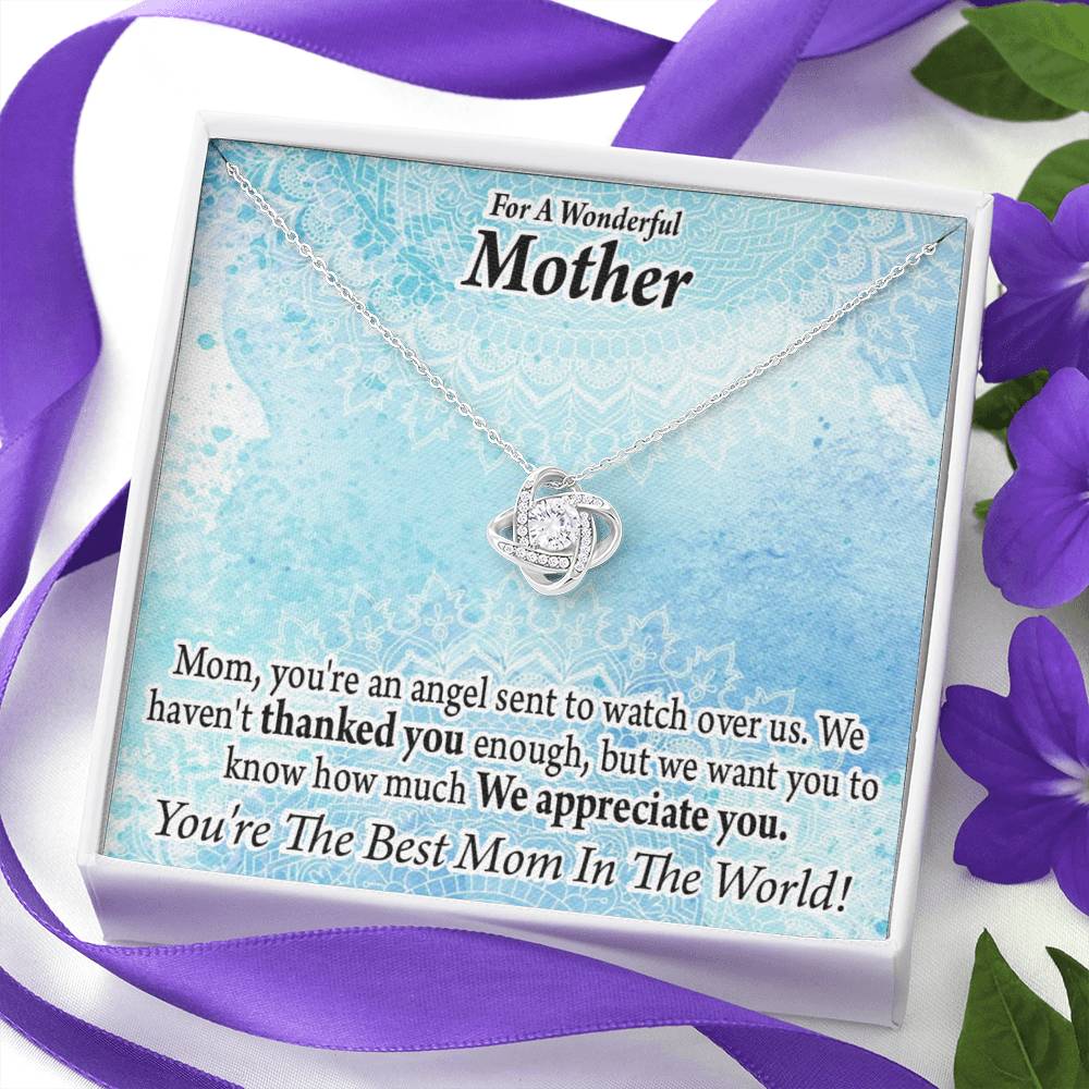 To Mom You'Re An Angel Love Knot Message Card From Son Daughter Gift Anniversary Birthday Graduation Mothers Day-Express Your Love Gifts