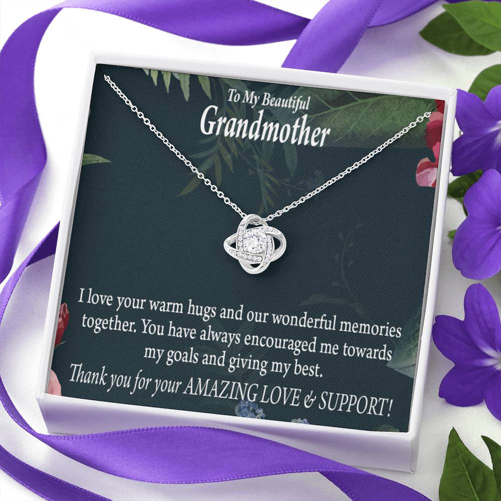 Grandmother Necklace Mothers Day From Grandson Love Knot Message Card-Express Your Love Gifts