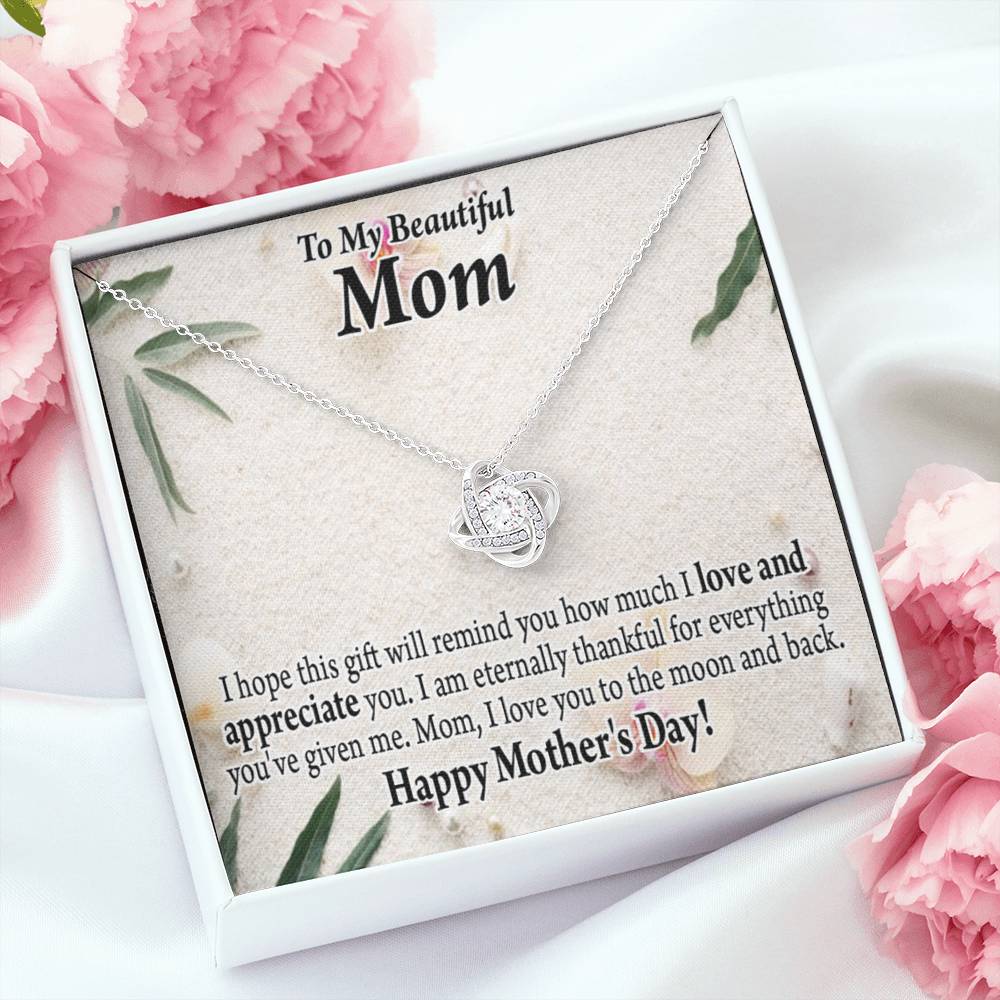 To Mom Mother Bonus Mom Grandmom Showing You How Much I Love You Love Knot Message Card From Son Daughter Gift Anniversary Birthday Graduation Mothers Day-Express Your Love Gifts
