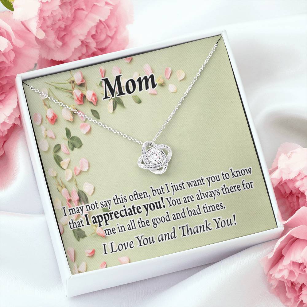 To Mom Appreciate You Love Knot Message Card From Son Daughter Gift Anniversary Birthday Graduation Mothers Day-Express Your Love Gifts