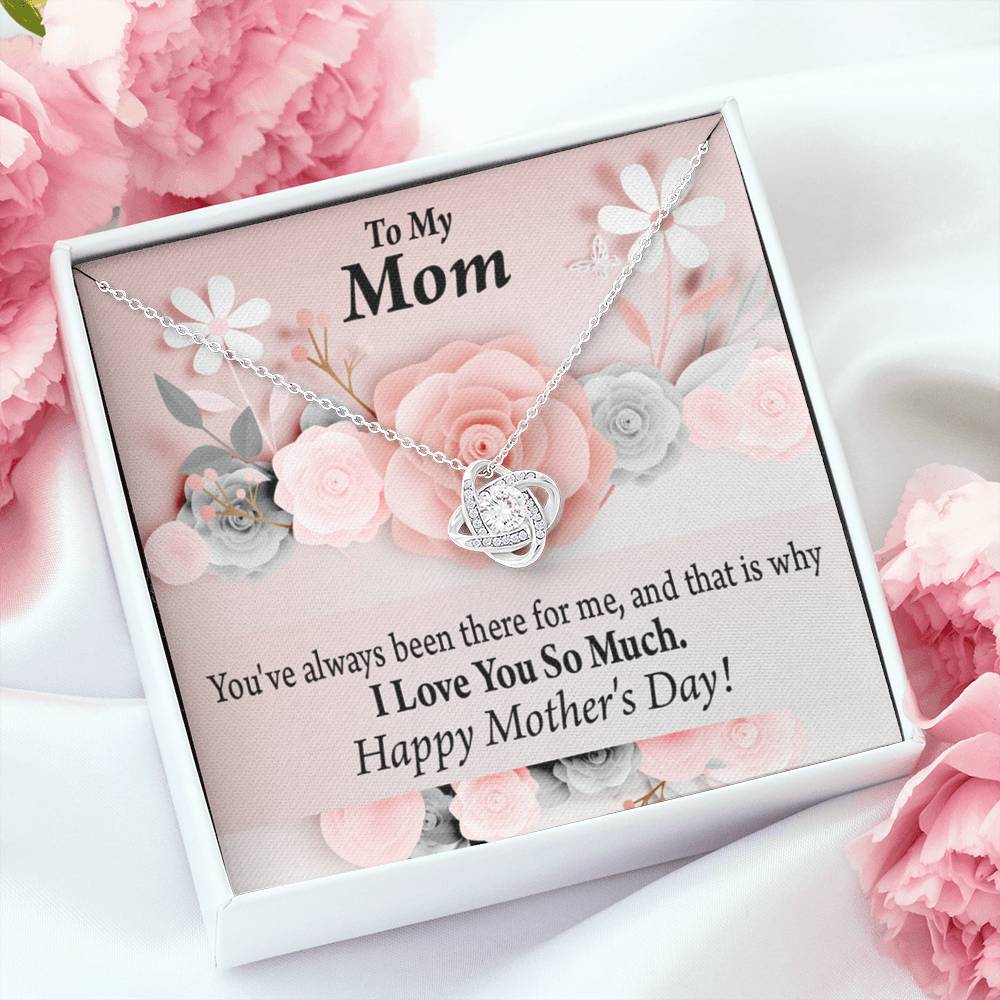 To Mom Always There For Me Mother'S Day Love Knot Message Card From Son Daughter Gift Anniversary Birthday Graduation Mothers Day-Express Your Love Gifts