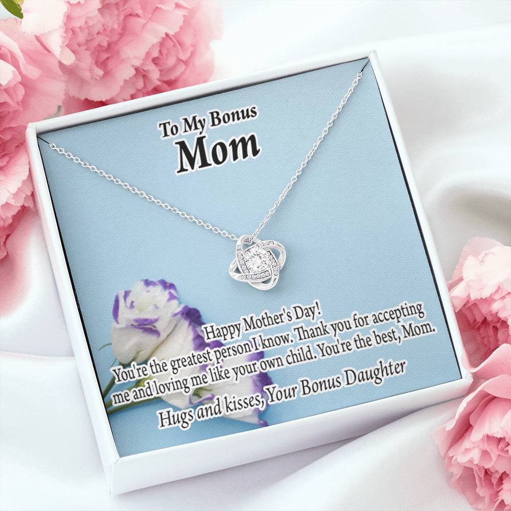 Bonus Mom Happy Mother'S Day Love Knot Necklace Pendant Message Card-Express Your Love Gifts