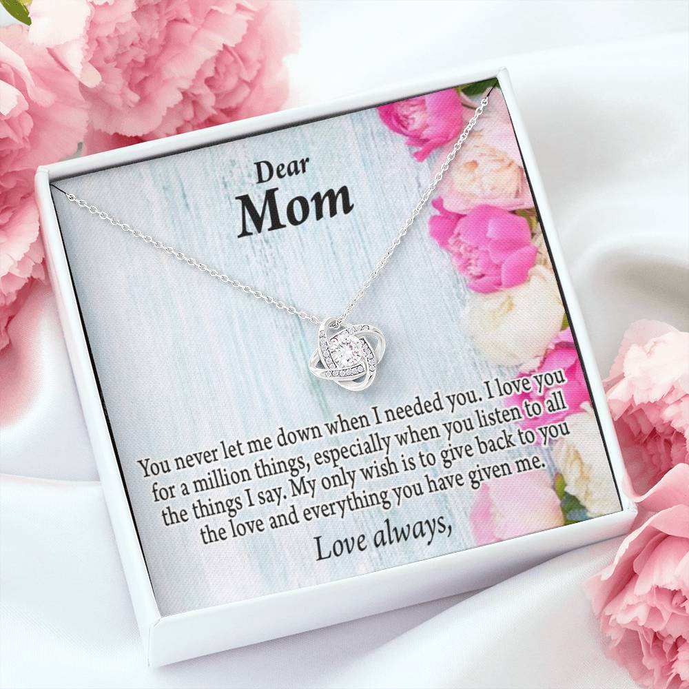 You Never Let Me Down Love Knot Pendant Pendant Message Card-Express Your Love Gifts