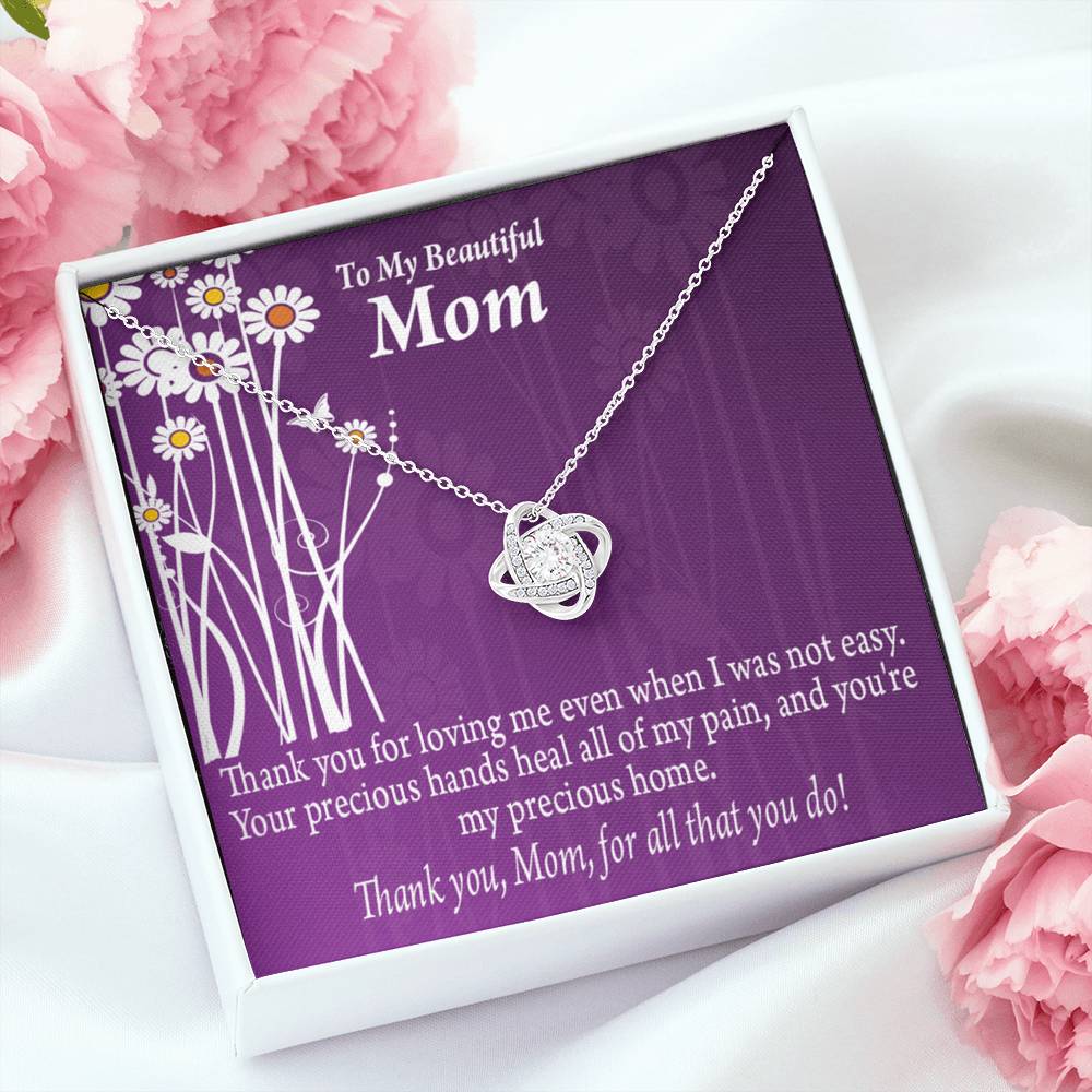 To Mom Thank You Love Knot Message Card From Son Daughter Gift Anniversary Birthday Graduation-Express Your Love Gifts