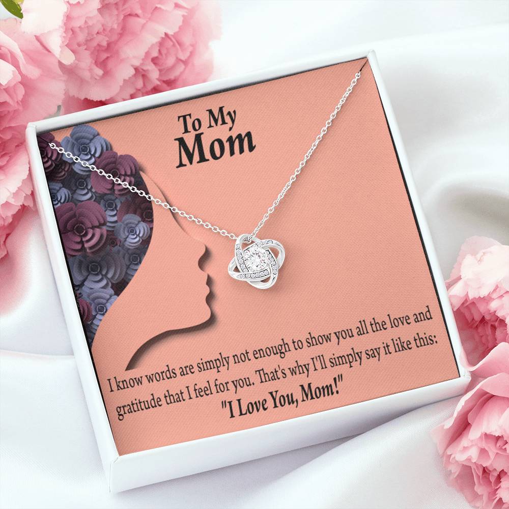 To Mom Words Are Not Enough Love Knot Message Card From Son Daughter Gift Anniversary Birthday Graduation Mothers Day-Express Your Love Gifts