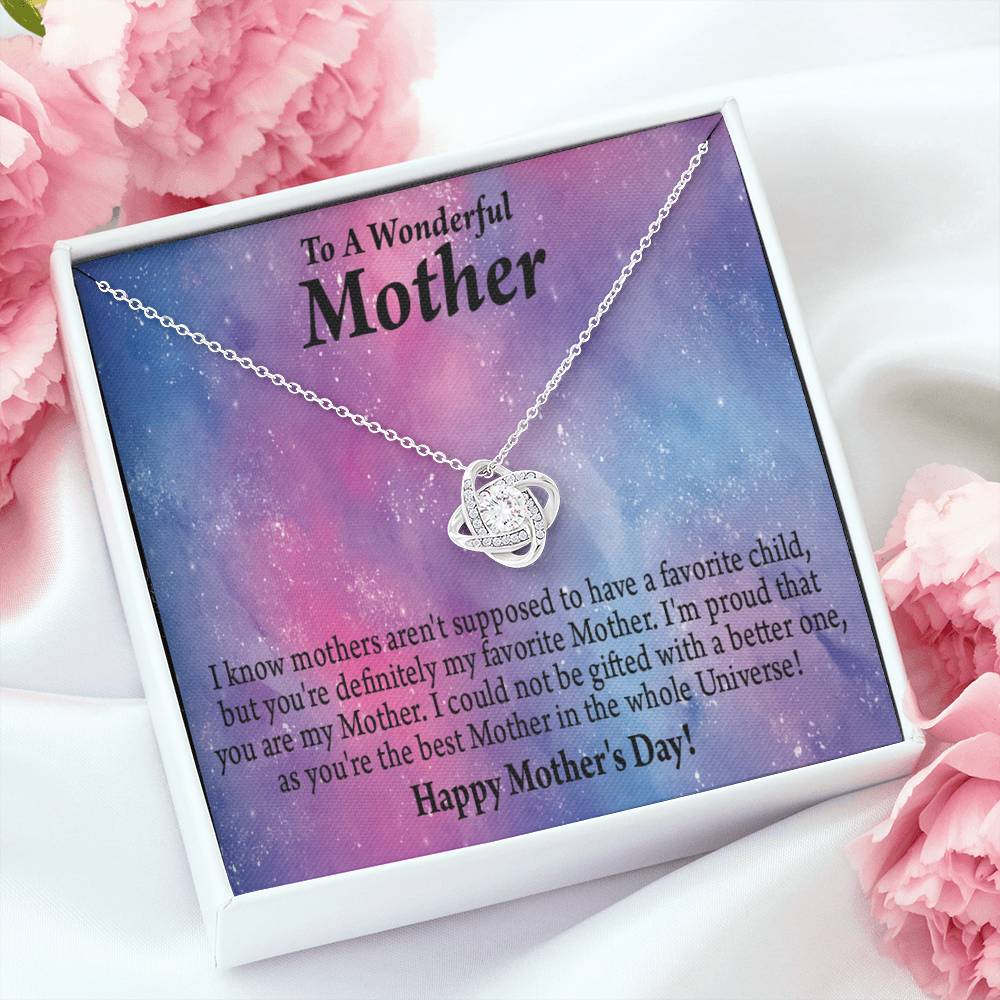 Best Mom In The Universe Happy Mother'S Day! Love Knot Message Card From Son Daughter Gift Anniversary Birthday Graduation Mothers Day-Express Your Love Gifts