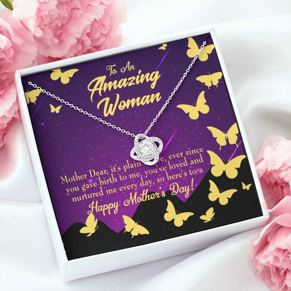 To Mom Mother'S Day Love Knot Pendant Message Card Pendant Stainless Steel-Express Your Love Gifts