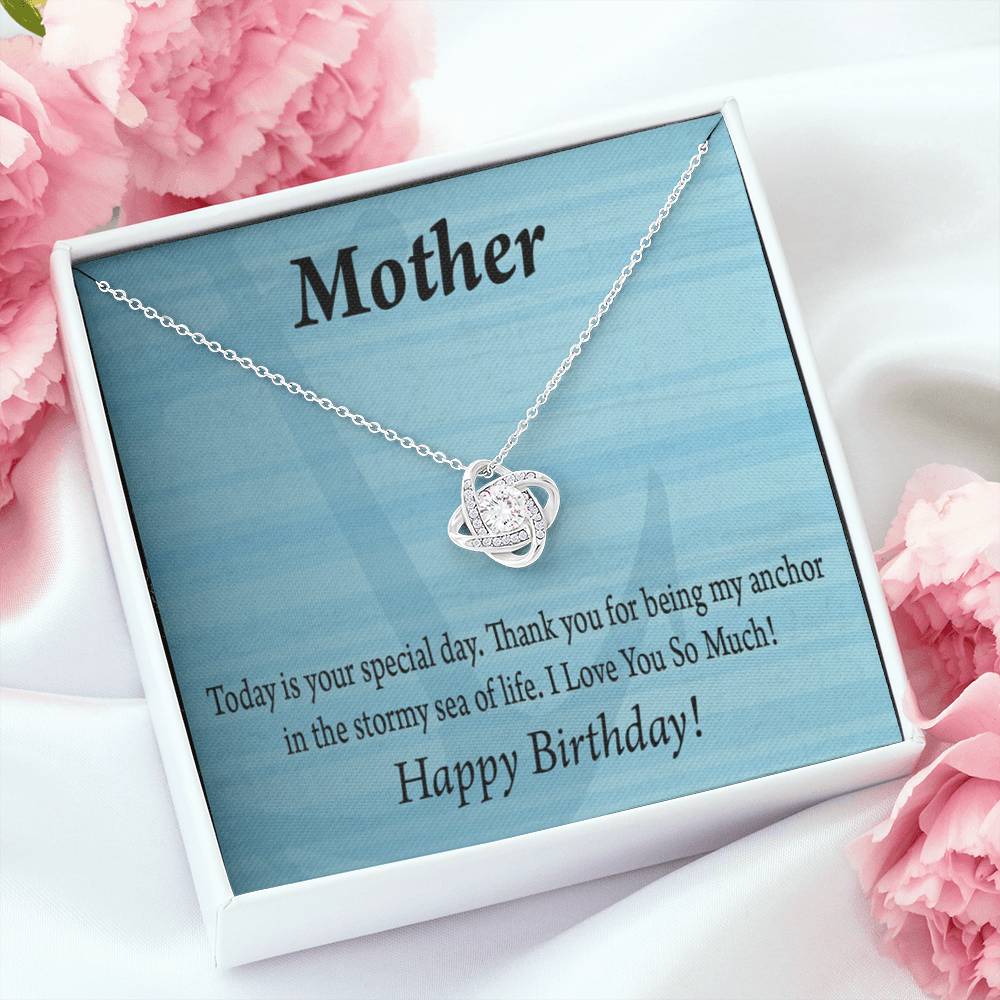 Happy Birthday Mom My Anchor Love Knot Message Card From Son Daughter Gift Anniversary Birthday Graduation-Express Your Love Gifts