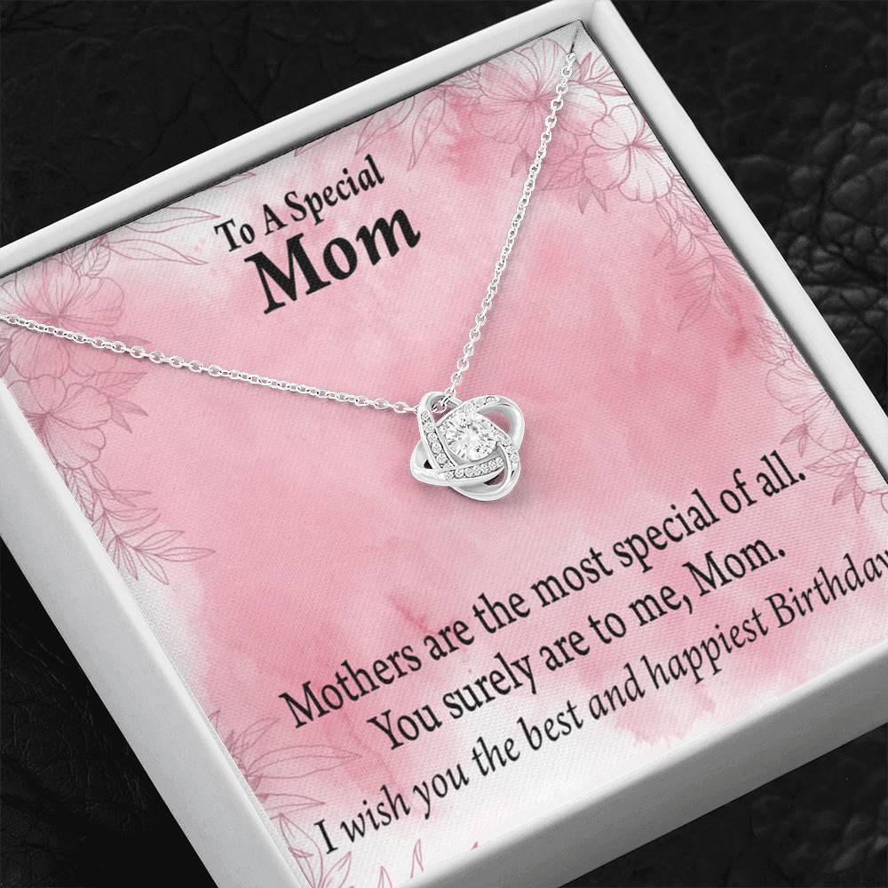 To Mom Special Birthday Love Knot Message Card From Son Daughter Gift Anniversary Birthday Graduation-Express Your Love Gifts