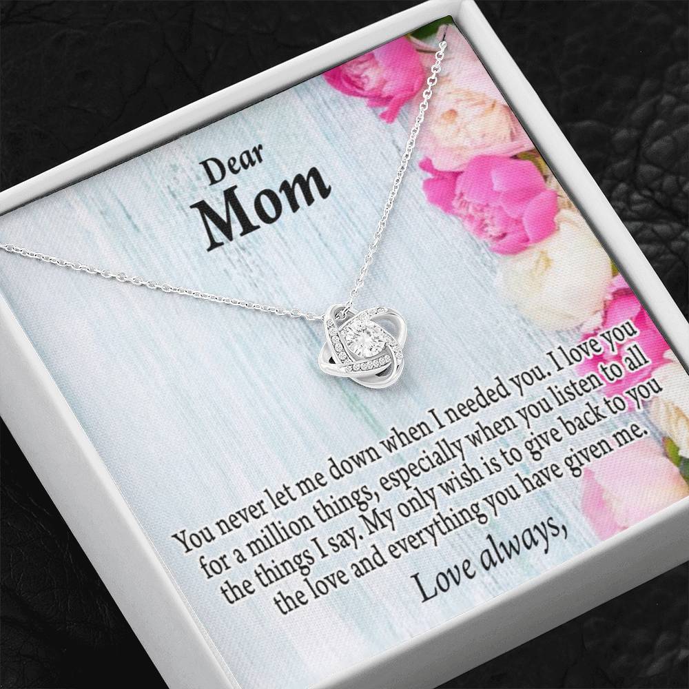 You Never Let Me Down Love Knot Pendant Pendant Message Card-Express Your Love Gifts