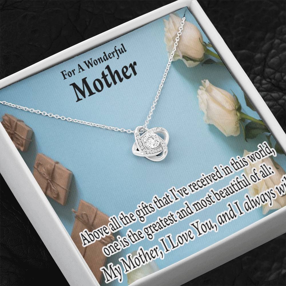 Mother Greatest Gift Love Knot Message Card From Son Daughter Gift Anniversary Birthday Graduation Mothers Day-Express Your Love Gifts