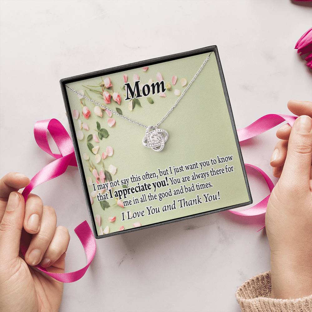 To Mom Appreciate You Love Knot Message Card From Son Daughter Gift Anniversary Birthday Graduation Mothers Day-Express Your Love Gifts