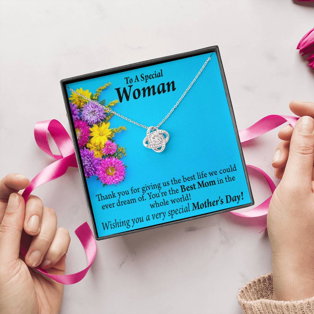 Happy Mothers Day To Best Love Knot Message Card From Son Daughter Gift Anniversary Birthday Graduation Mothers Day-Express Your Love Gifts