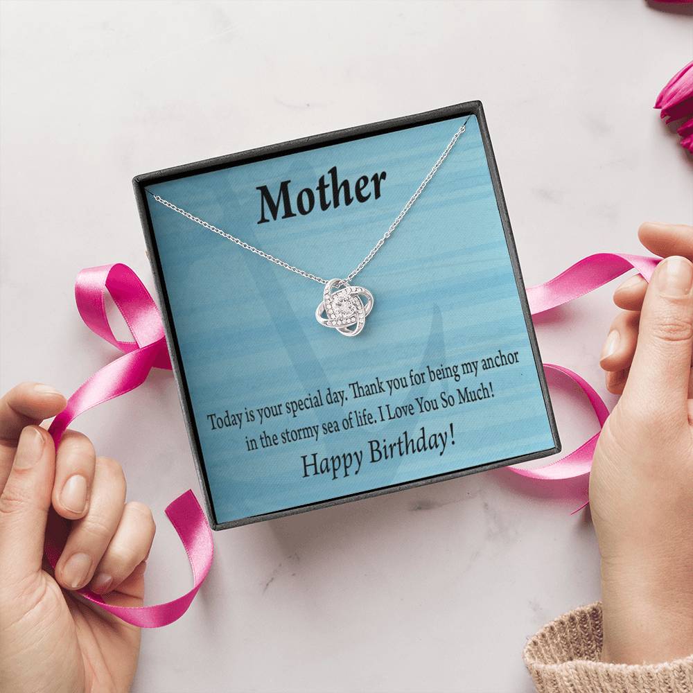 Happy Birthday Mom My Anchor Love Knot Message Card From Son Daughter Gift Anniversary Birthday Graduation-Express Your Love Gifts
